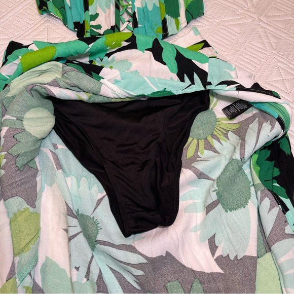 AFRM 70s Psychedelic Floral Print Crepe High
Waist Side Slit Maxi Skirt Set S/P - Picture 10 of 12